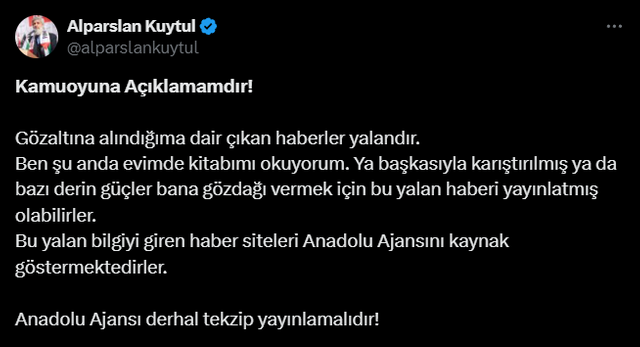 AA 'gözaltında' demişti... Alparslan Kuytul iddiayı yalanladı - Resim : 2