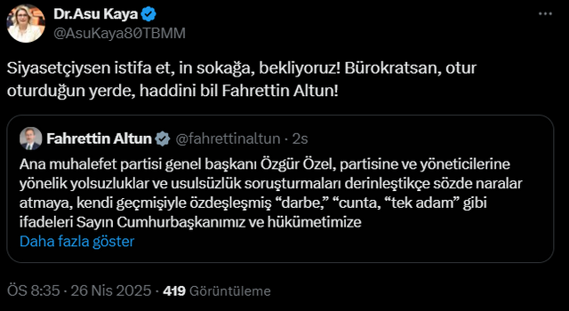 CHP'den İletişim Başkanı Fahrettin Altun'a sert tepki! "Siyasetçiysen istifa et, in sokağa..." - Resim : 2
