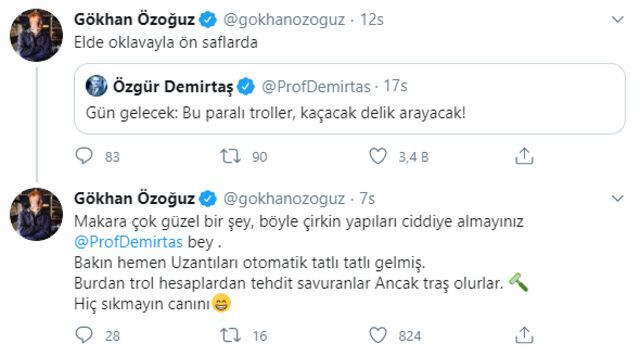 Gökhan Özoğuz'dan Özgür Demirtaş'a destek: Trol hesaplardan... - Resim : 1