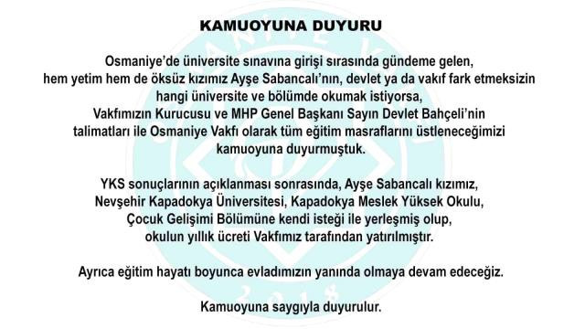 Bahçeli’nin sahip çıktığı genç kız üniversiteye yerleşti! Polise cevabıyla Türkiye’yi ağlatmıştı… - Resim : 3