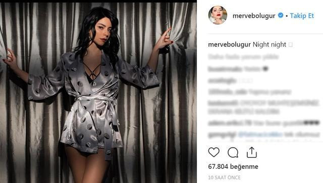 Merve Boluğur'un gecelik pozu sosyal medyada olay oldu! - Resim : 1
