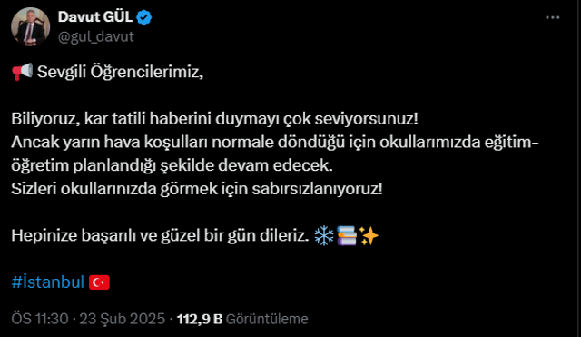 Milyonlarca öğrenci bekliyordu...  İstanbul'da okullar tatil mi? Vali Gül'den açıklama geldi! - Resim : 1