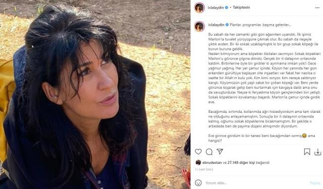 Köpeğiyle yürüyüşe çıkan İclal Aydın saldırıya uğradı! Yardımına köyün genci yetişti - Resim : 1