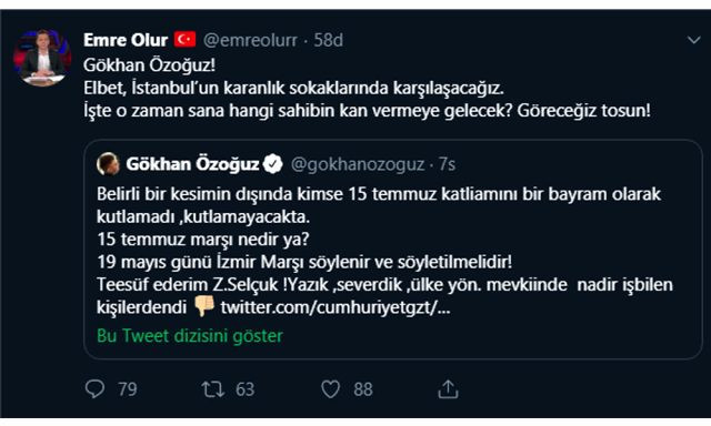 Sedat Peker'e yakınlığıyla tanınan Emre Olur, Gökhan Özoğuz'u tehdit etti - Resim : 1
