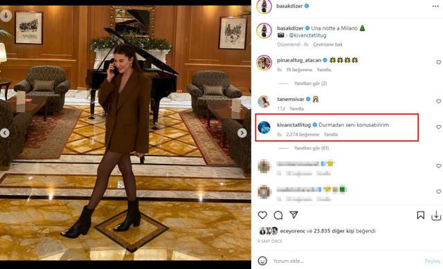 Kıvanç Tatlıtuğ'dan eşi Başak Dizer'in paylaşımına romantik yorum - Resim : 1