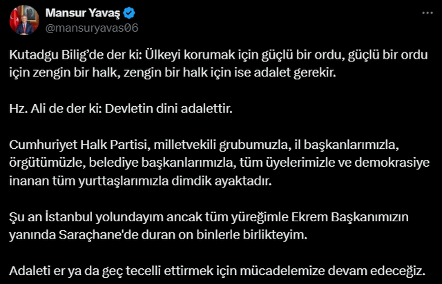 Yavaş'tan bir İmamoğlu açıklaması daha: "Devletin dini adalettir" - Resim : 2