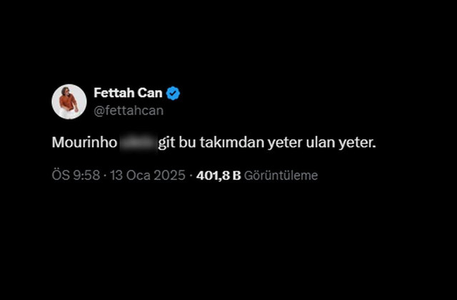 Ünlü sanatçı Fettah Can, Mourinho'yu topa tuttu! Küfürlü paylaşımıyla istifaya çağırdı - Resim : 2