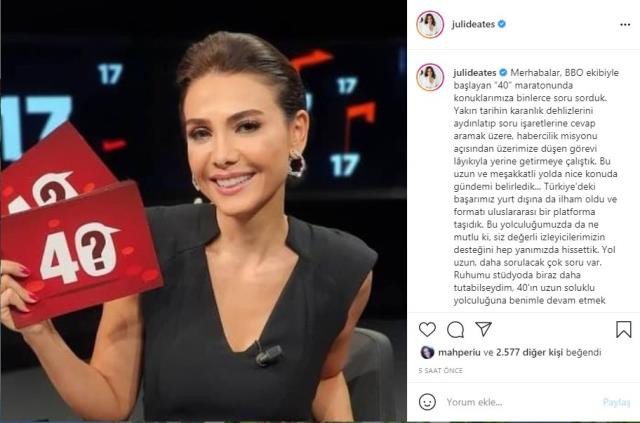 Jülide Ateş 40 programına neden veda etti? - Resim : 1