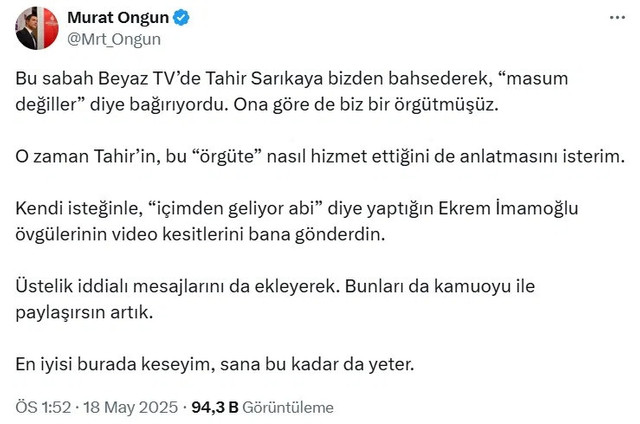 Murat Ongun'dan o sunucuya 'masum değiller' yanıtı! Eski mesajlarını hatırlattı... - Resim : 2