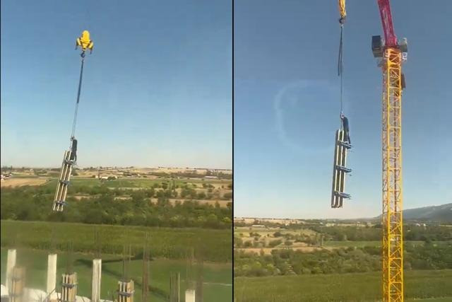 Yürekleri ağza getirdi! İnşaat çalışmasında ‘İş güvenliği’ hatırlatan hareket - Resim : 1