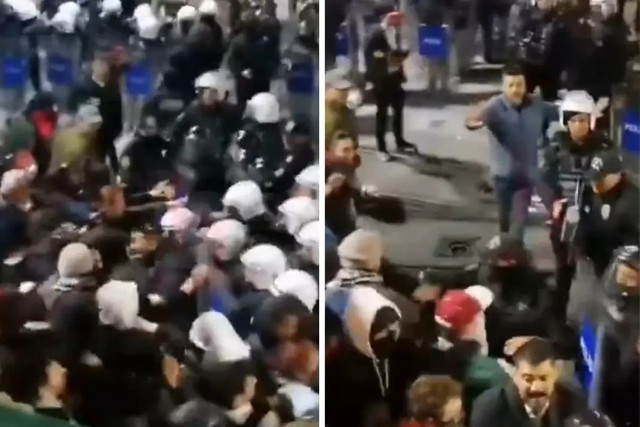 CHP'nin Taksim'deki Filistin yürüyüşünde arbede çıktı! Vali Gül'den açıklama - Resim : 1