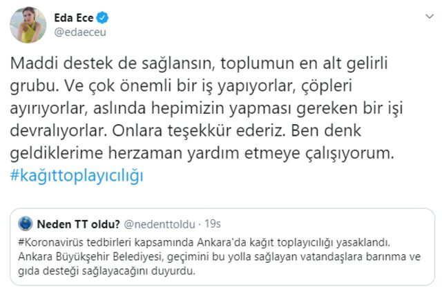 Eda Ece: "Çöpleri ayırıyorlar, ben denk gelince..." - Resim : 1
