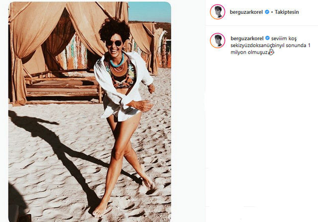 Bergüzar Korel milyonluk oldu! Böyle kutladı.... - Resim : 1