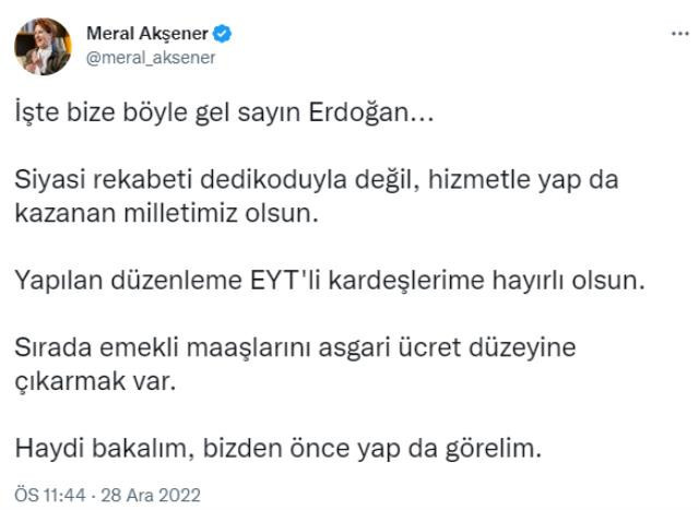 Meral Akşener 'EYT' üzerinden Erdoğan'a seslendi! "Sırada emekli maaşları var" - Resim : 1