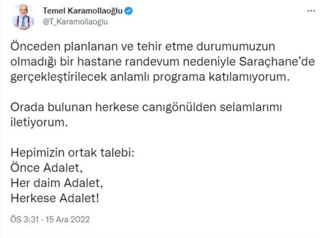 Dakikalar kala duyurdu! Altılı masa liderlerinden biri Saraçhane'ye gitmiyor - Resim : 1