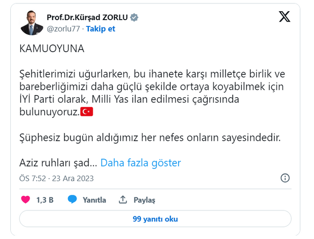 2 günde 12 şehit! İYİ Parti'den 'Milli yas' çağrısı - Resim : 1