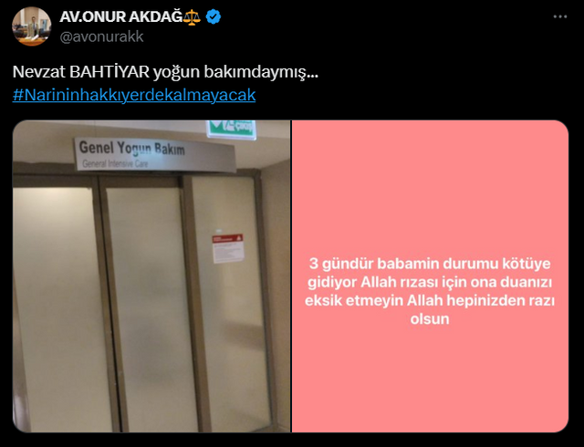 Salim Güran'ın avukatı paylaştı... Nevzat Bahtiyar'ın yoğun bakımda olduğu öğrenildi - Resim : 1