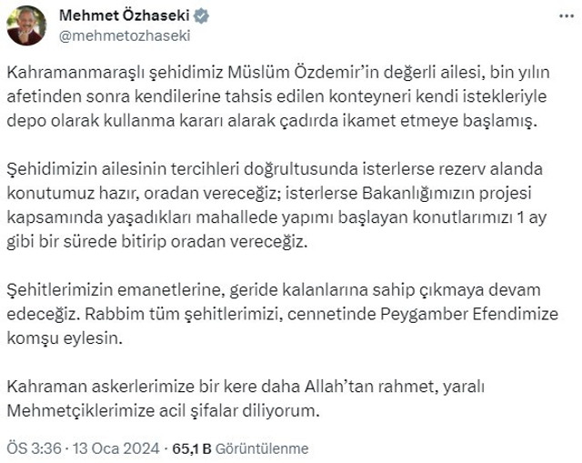 Şehadet haberini çadırda almışlardı! Bakan Özhaseki'den şehidimizin ailesiyle ilgili flaş açıklama - Resim : 4