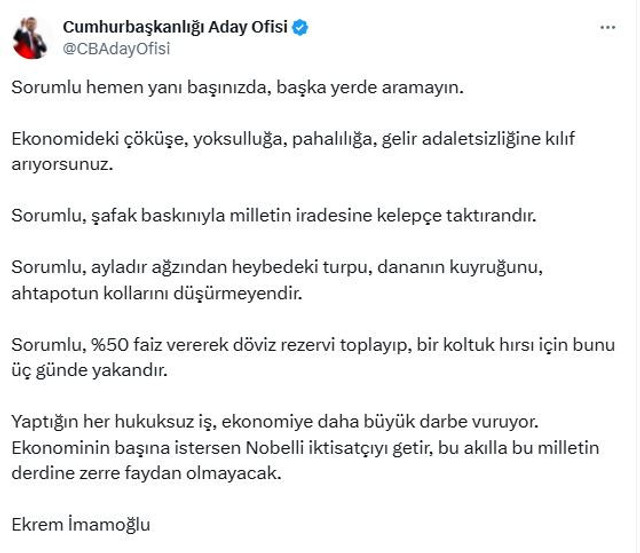 İmamoğlu'ndan çarpıcı 'ekonomi' paylaşımı! 'Başka yerde aramayın' dedi sıraladı - Resim : 1