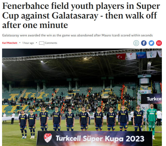 Fenerbahçe'nin Süper Kupa maçında sahadan çekilmesi dünya basınında - Resim : 7