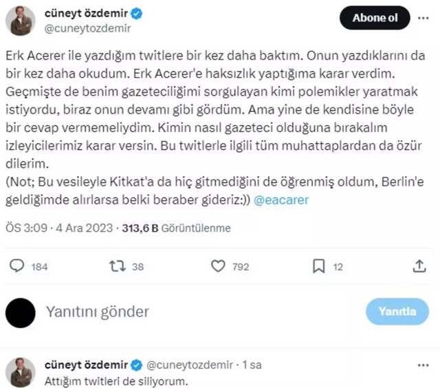 İki gazeteci birbirine girmişti! 'Haksızlık yaptığıma karar verdim' diyerek özür diledi - Resim : 1