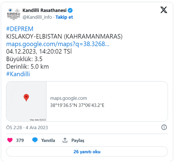 O ilimiz de sallandı! Bir deprem daha… - Resim : 1