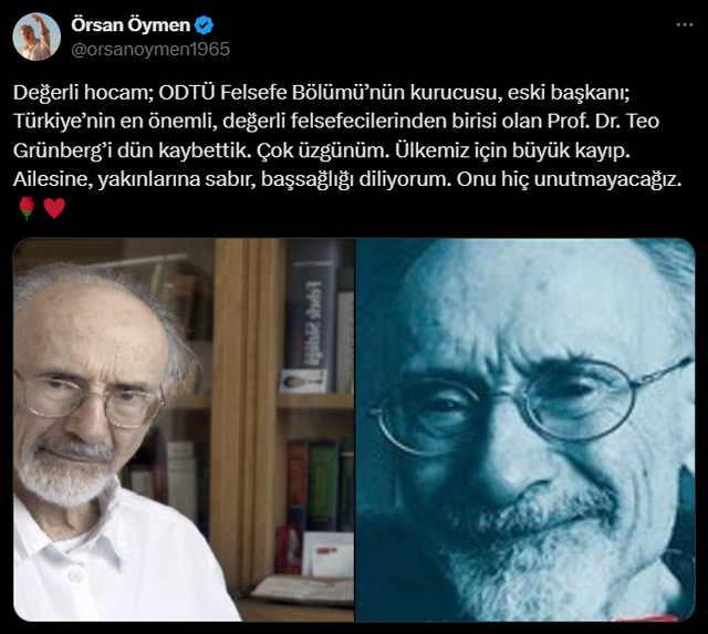 ODTÜ Felsefe Bölümü’nün kurucusu Prof. Dr. Teo Grünberg hayatını kaybetti - Resim : 1