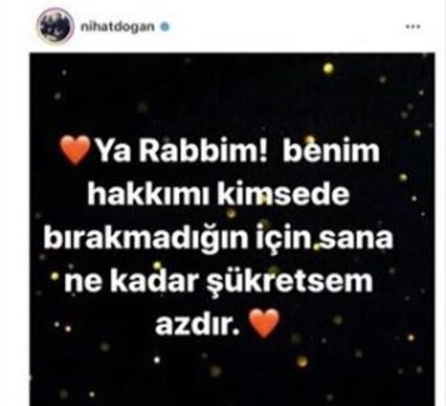 Nihat Doğan'dan Ece Erken'e gönderme: Ne kadar şükretsem azdır - Resim : 1