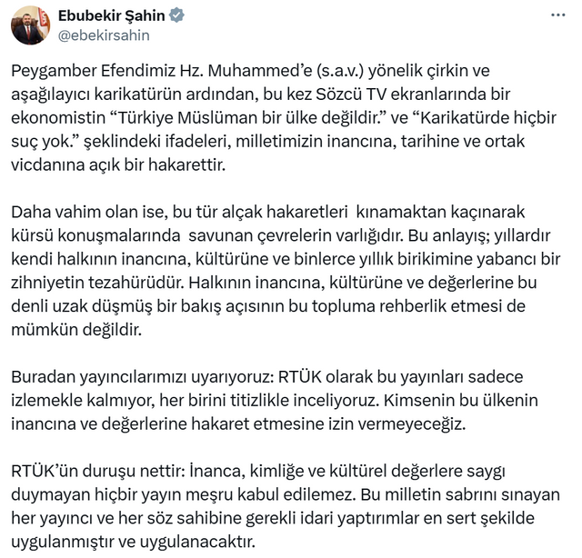 'Müslüman ülke değil' ifadesi baş yaktı: RTÜK'ten Sözcü TV'ye 'hakaret' soruşturması! - Resim : 3