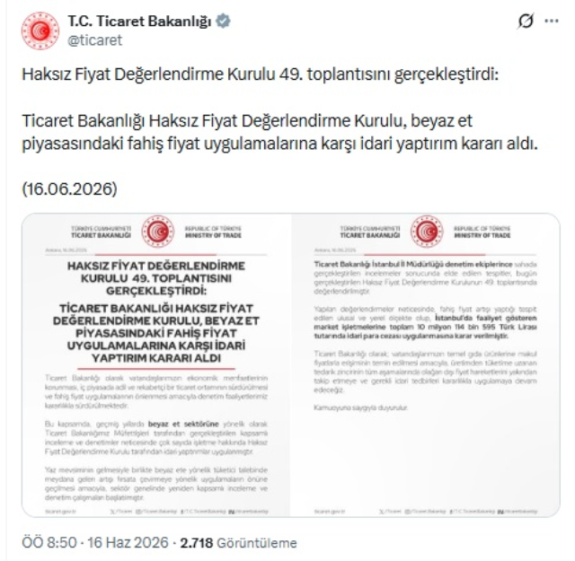 Beyaz ette fahiş fiyat denetimi: İstanbul'daki marketlere ceza yağdı - Resim : 1