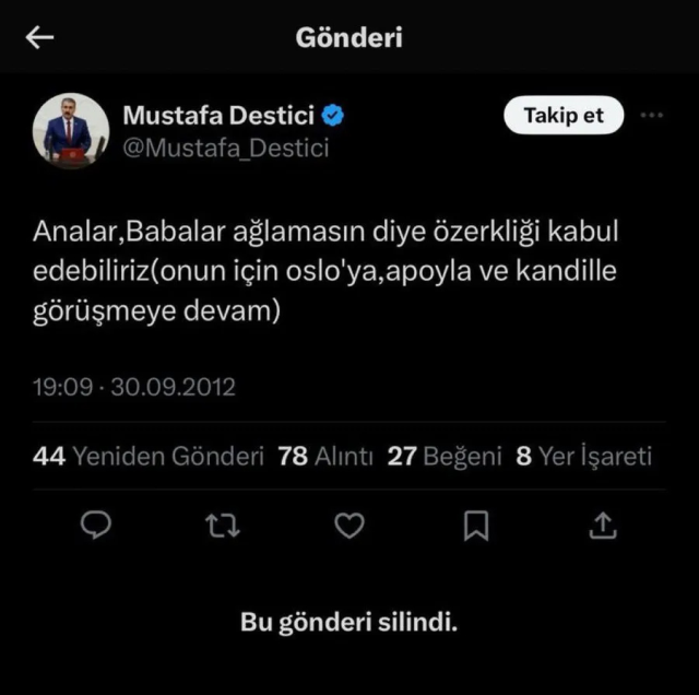 "Özerkliği kabul edebiliriz" paylaşımı yaptı mı? Destici'den açıklama var - Resim : 1