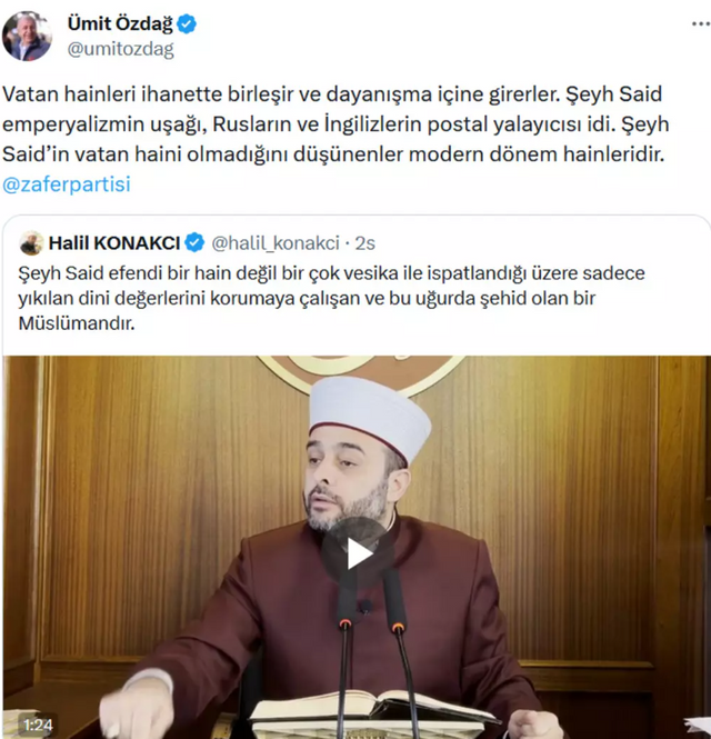 Sosyal medyada 'Şeyh Said' tartışması! İnce ve Özdağ'dan tepki: ‘Halil Konakçı da haindir’ - Resim : 2