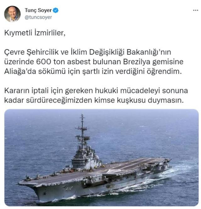 İzmir Aliağa'da sökülecek "Asbestli gemi" sosyal medyayı ayağa kaldırdı: Tüm Türkiye zehirlenebilir - Resim : 1