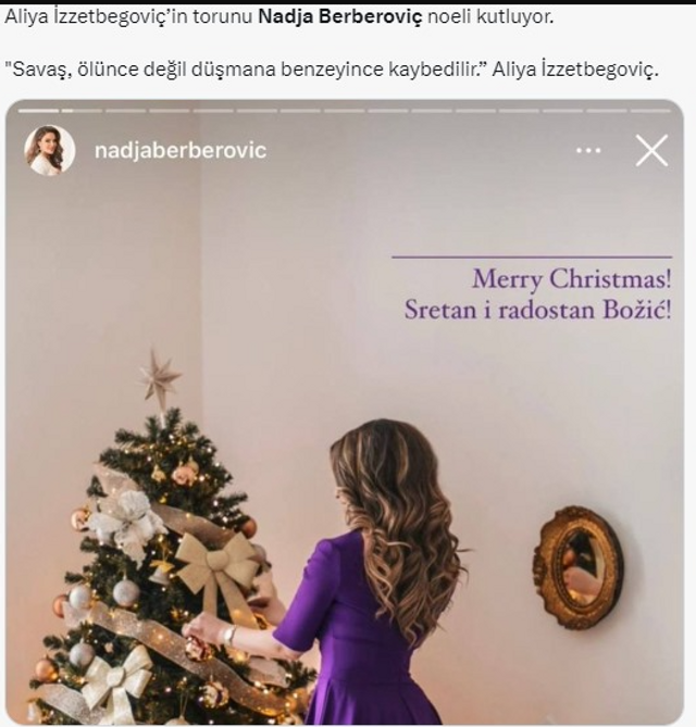 Aliya İzzetbegoviç'in torunu Noel'i kutladı! Herkes merhum liderin o sözünü hatırlattı - Resim : 3
