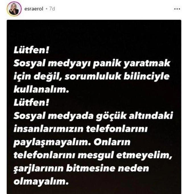 Esra Erol takipçilerini deprem konusunda uyardı - Resim : 1