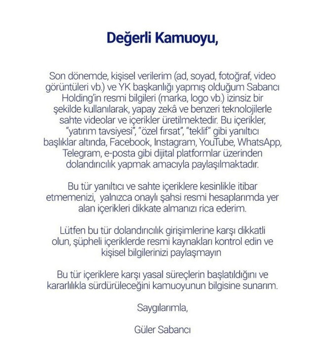 Güler Sabancı'ya dolandırıcılık şoku! Her şeyini taklit ettiler... - Resim : 1