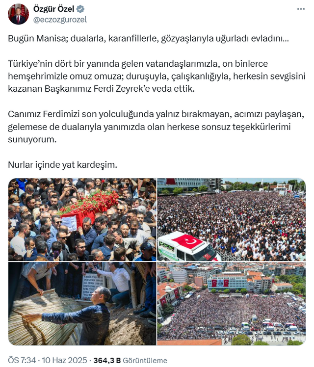 Elleriyle toprağa verdi... Özgür Özel'den 'kardeşim' dediği Ferdi Zeyrek'e zor veda! - Resim : 2