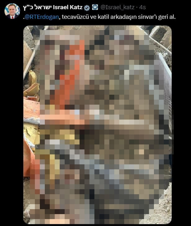 Israel Katz'tan bir skandal Erdoğan paylaşımı daha! AK Parti'den sert tepki - Resim : 1