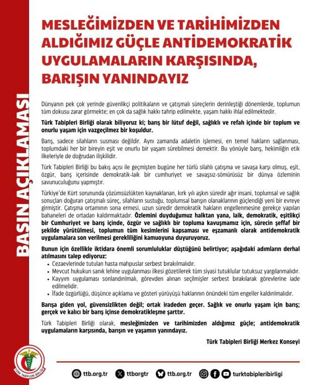 TTB'den iktidara 'siyasi tutukluluk' çağrısı! "Serbest bırakılmalılar..." - Resim : 1