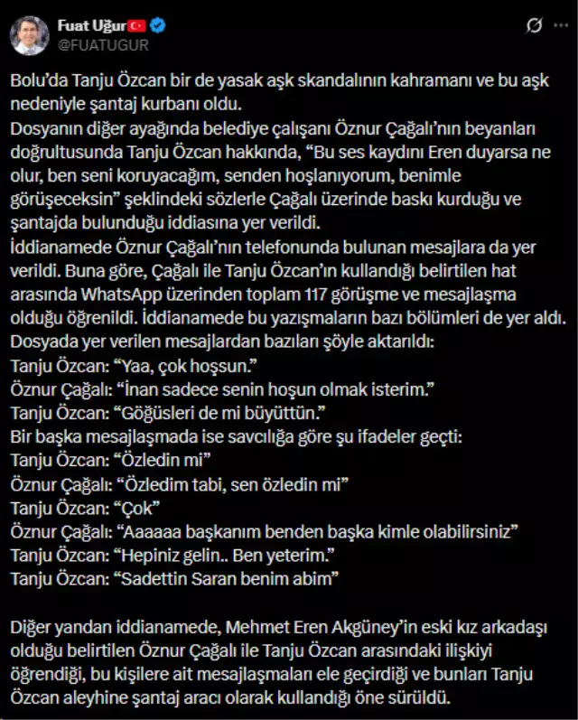 Tanju Özcan dosyasında yasak aşk iddiası! Mesajlar ifşa oldu: Hepinize yeterim - Resim : 1