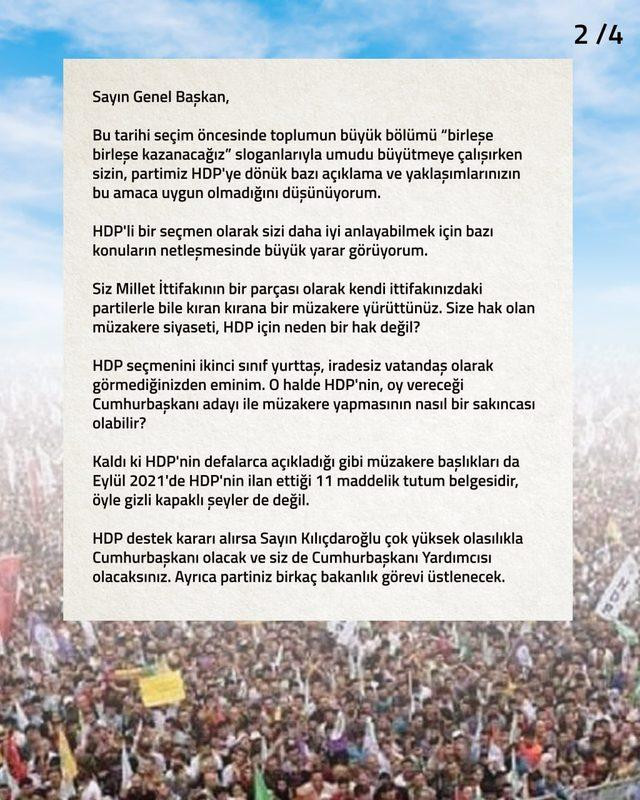 Demirtaş'tan Akşener'e açık mektup! Benim oyumu istiyor musunuz? - Resim : 2