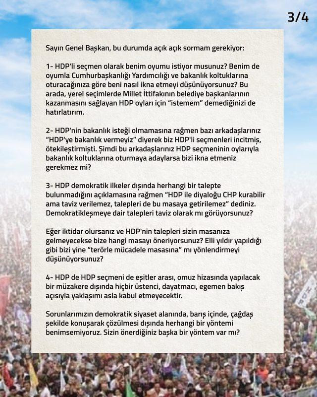 Demirtaş'tan Akşener'e açık mektup! Benim oyumu istiyor musunuz? - Resim : 3