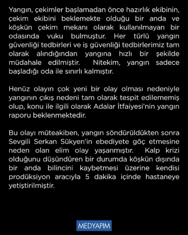 Set amiri yangında hayatını kaybetmişti: Şakir Paşa Ailesi'nin yapımcısından açıklama! - Resim : 3