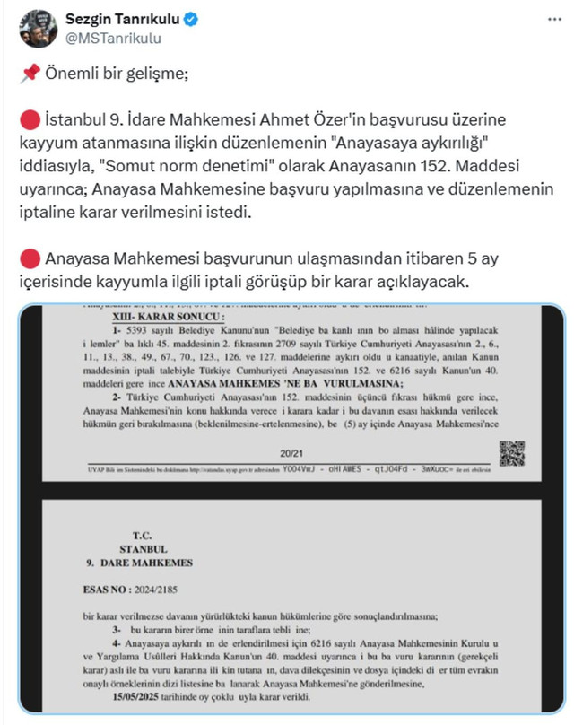 Ahmet Özer davasında mahkemeden 'kayyum' hamlesi! AYM’ye başvuracak - Resim : 2