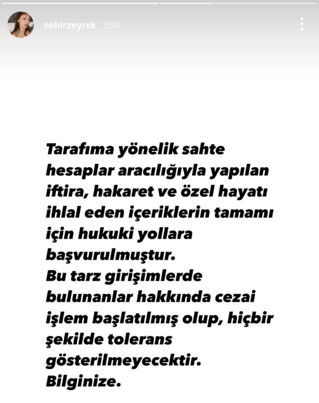 Ferdi Zeyrek'in kızı Nehir Zeyrek paylaştı! Hukuki süreç başlatılacak - Resim : 1