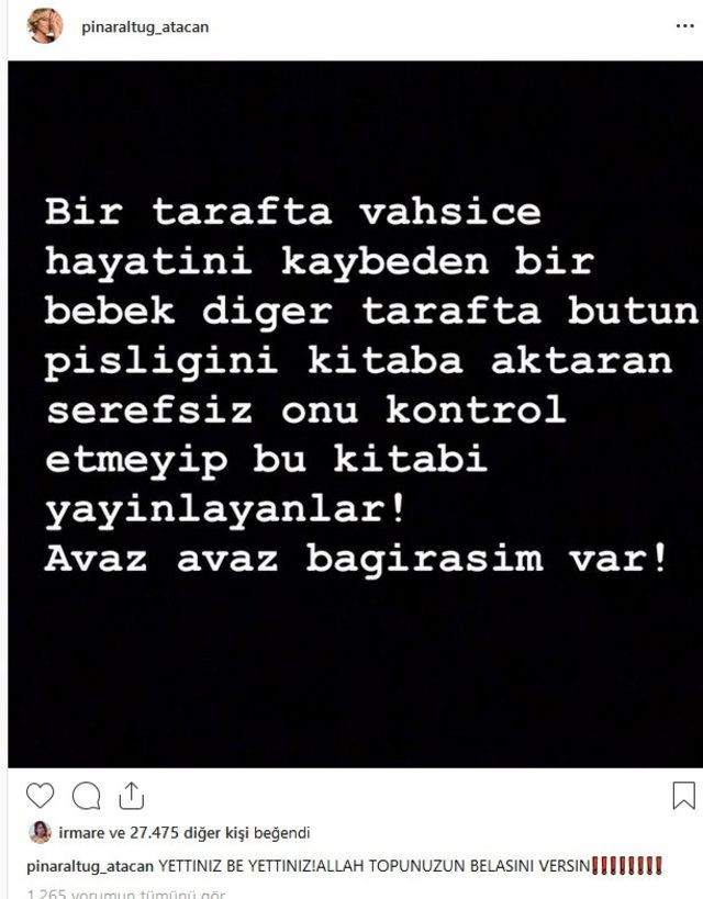 Pınar Altuğ'dan 'pedofili' tepkisi: Allah topunuzun belasını versin! - Resim : 1