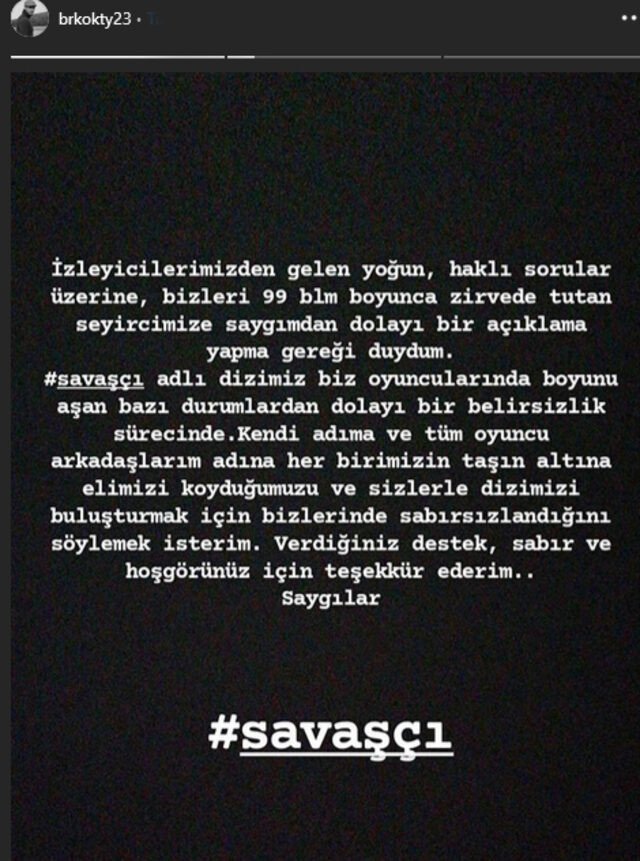 Savaşçı dizisi bitti mi? Berk Oktay'dan flaş açıklama! - Resim : 1