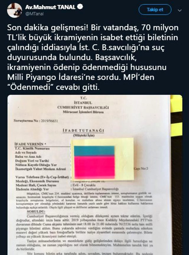 Milli Piyango'nun b&uuml;y&uuml;k ikramiye bileti &ccedil;alındı mı? - Resim : 1