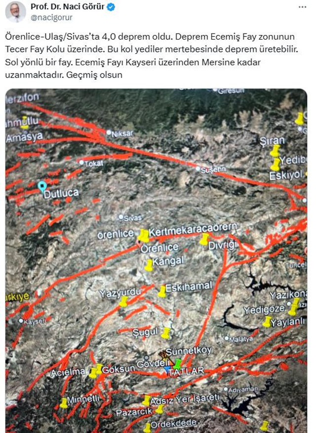 AFAD duyurdu, Naci Görür uyardı! Sivas'taki deprem 7 büyüklüğünde felaketin habercisi mi? - Resim : 1