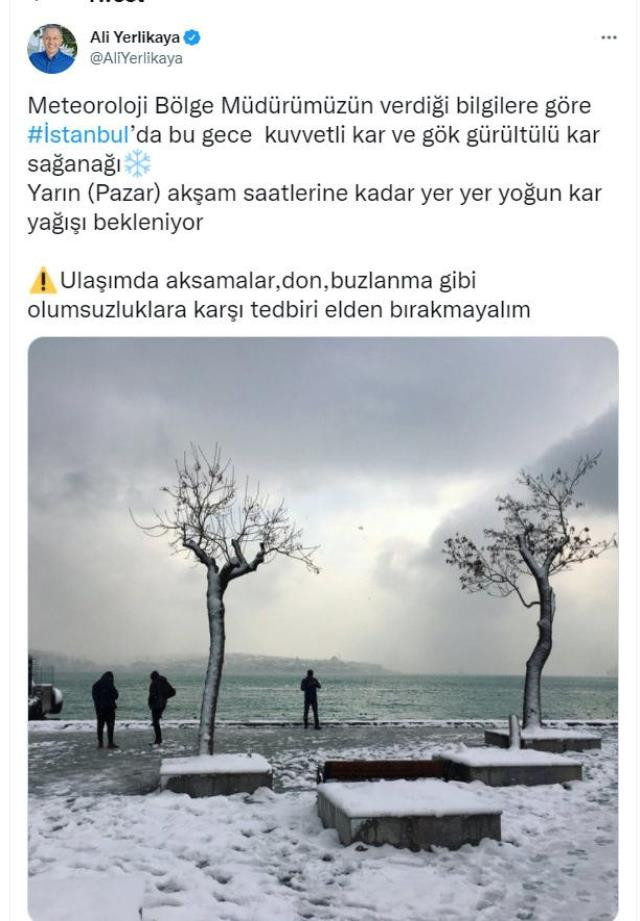 Meteoroloji'den art arda uyarılar! İstanbul'u beyaza bürüyen kar yağışı etkisini artırıyor! - Resim : 1